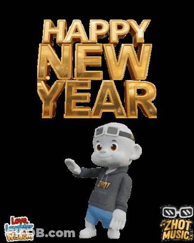 Happy New Year Cartoon Character GIF