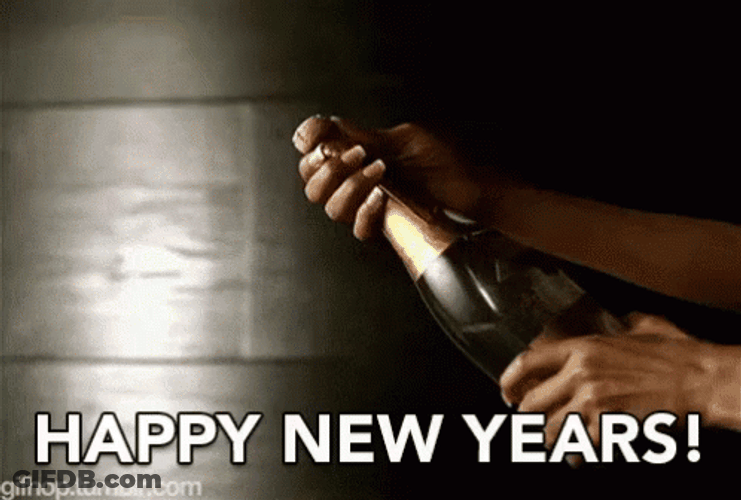 Happy New Year Champagne Popping GIF
