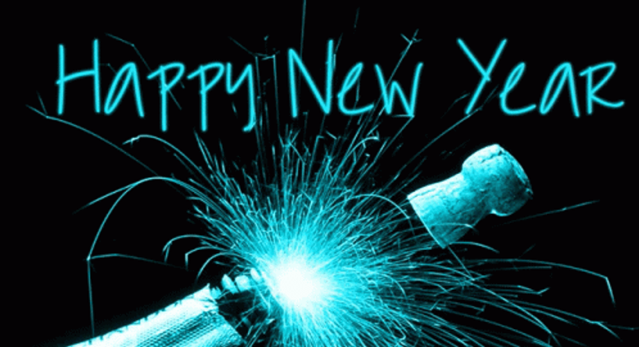 Happy New Year Champagne Toast GIF