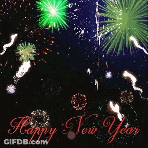 Happy New Year Cool Fireworks GIF
