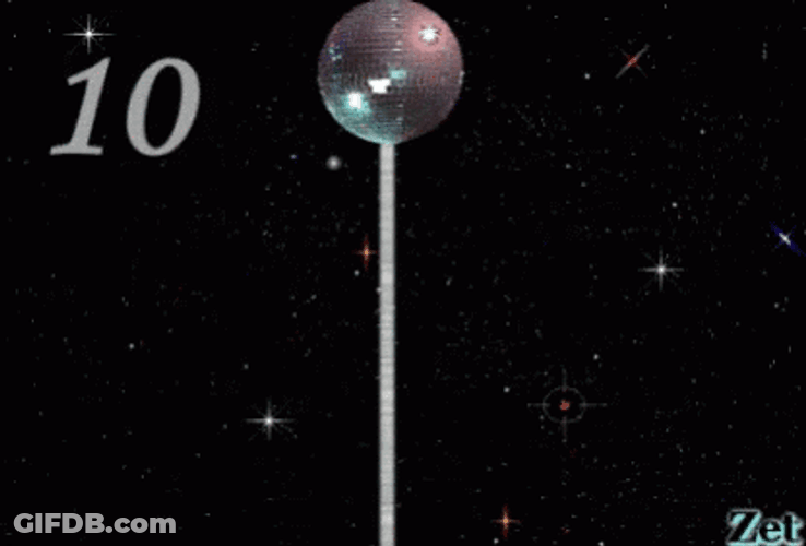 Happy New Year Countdown Ball Drop GIF