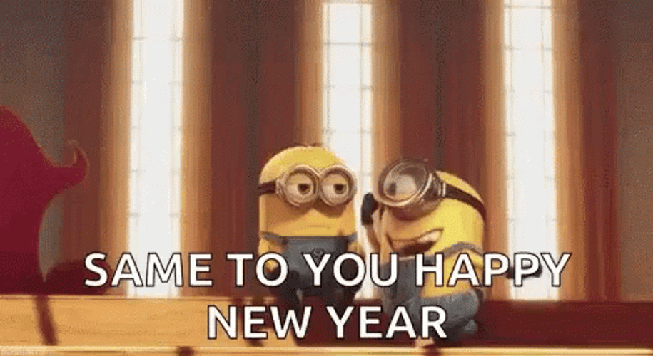 Happy New Year Crazy Minions GIF