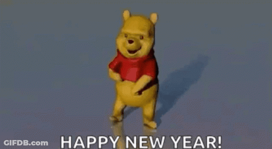 Happy New Year Dancing Winnie The Pooh GIF