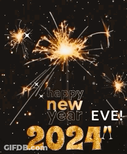 Happy New Year Eve Sparklers 2024 GIF