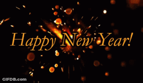 Happy New Year Fireworks Background GIF