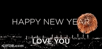 Happy New Year Fireworks Card GIF
