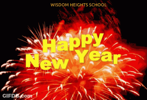 Happy New Year Fireworks Display GIF