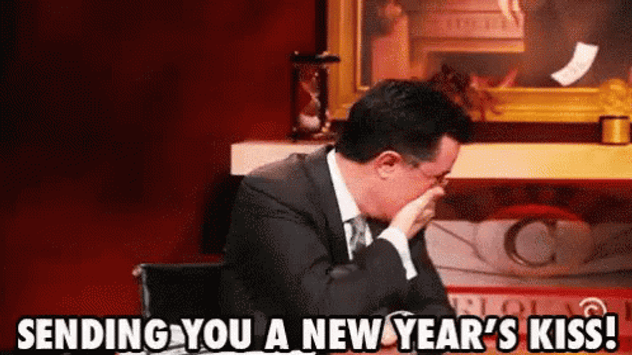 Happy New Year Flying Kiss GIF