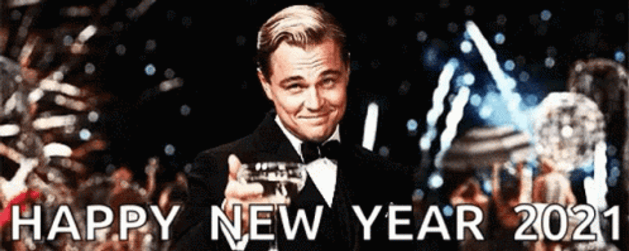 Happy New Year Funny Actor Leonardo DiCaprio GIF