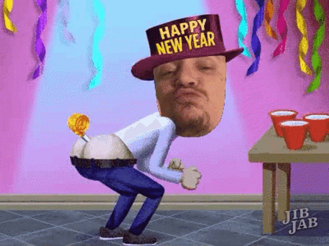 Happy New Year Funny Man Meme Blowing Butt GIF
