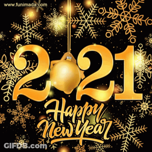 Happy New Year Gold Numbers 2021 GIF
