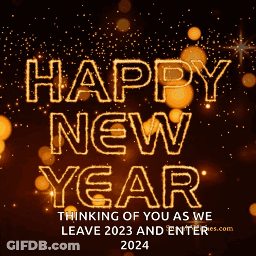 Happy New Year Greeting Card Thinking Of You GIF