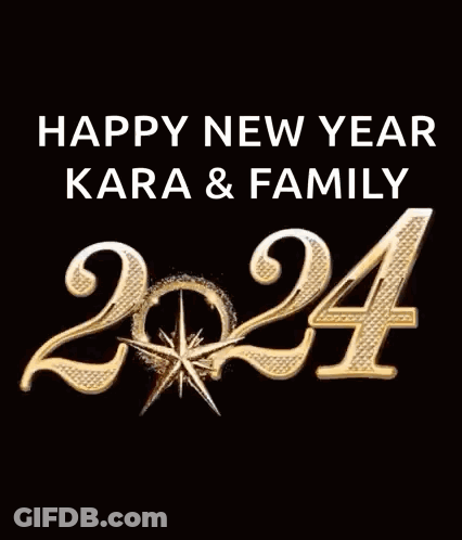 Happy New Year Kara And Family With Fireworks GIF