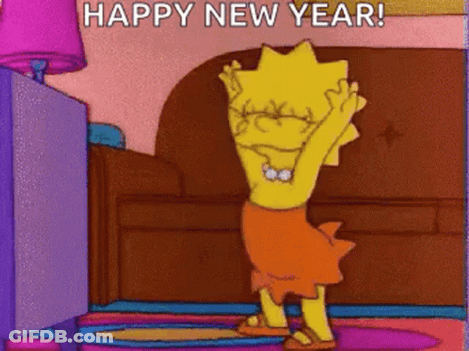 Happy New Year Lisa Simpson GIF
