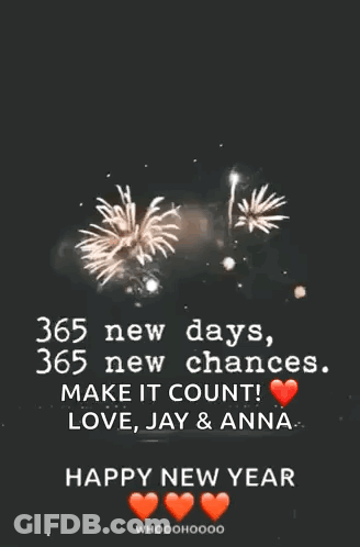 Happy New Year Message With Firework Display GIF
