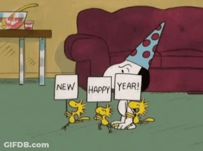 Happy New Year On Snoopy Birthday GIF