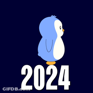 Happy New Year Penguin And Bitcoin GIF