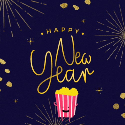 Happy New Year Popcorn GIF