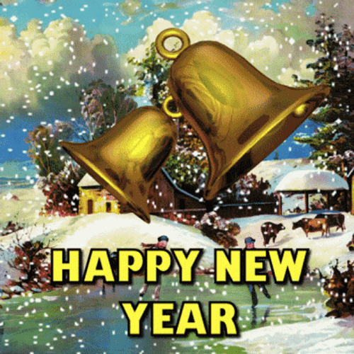 Happy New Year Ringing Bells GIF