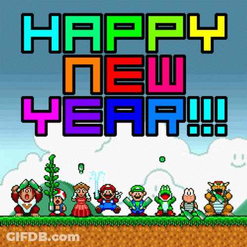 Happy New Year Super Mario GIF