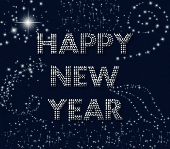 Happy New Year White Gold GIF