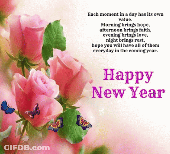 Happy New Year Wishes Each Moment In The Day Has Its Own Value GIF