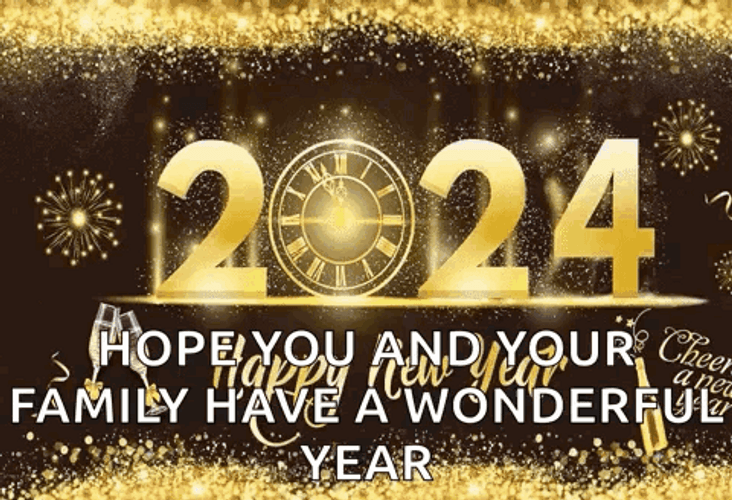 Happy New Year Wishes Hope You And Your Family Have A Wonderful Year GIF