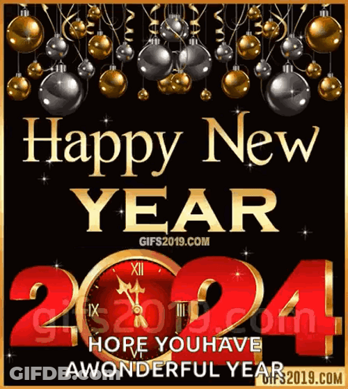 Happy New Year Wishes Hope You Have A Wonderful Year GIF