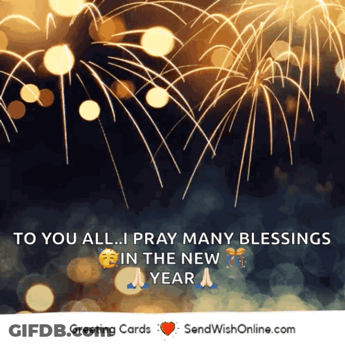 Happy New Year Wishes Many Blessing GIF