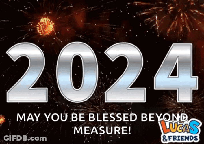 Happy New Year Wishes May You Blessed Beyond Measure GIF