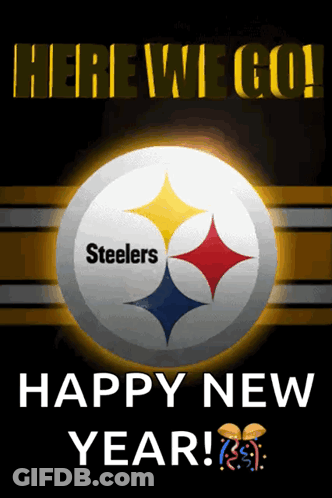 Happy New Year With Steelers Logo GIF