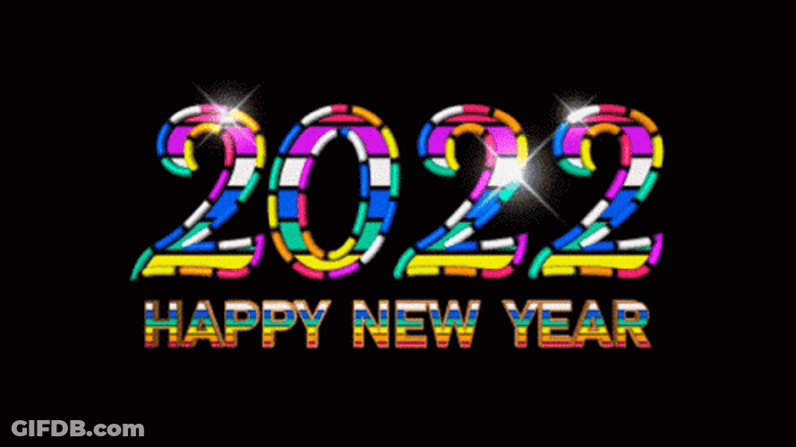 Happy New Years 2022 Rainbow Greetings GIF