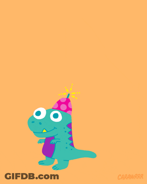 Happy New Years Cute Dinosaur GIF
