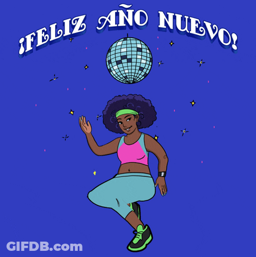 Happy New Years Dancing Woman Animation GIF