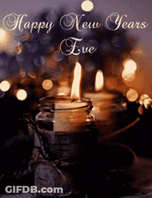 Happy New Years Eve Lit Candles GIF
