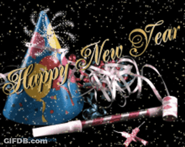 Happy New Years Eve Party Hat Sparkles GIF