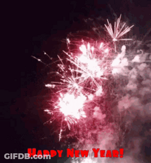 Happy New Years Eve Sparkling Fireworks GIF