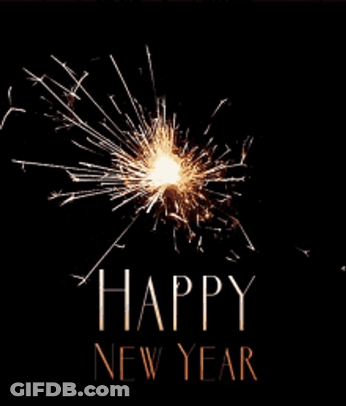 Happy New Years Eve Sparkling Thin Stick GIF