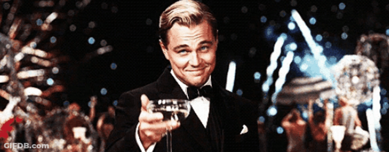 Happy New Years Leonardo DiCaprio GIF