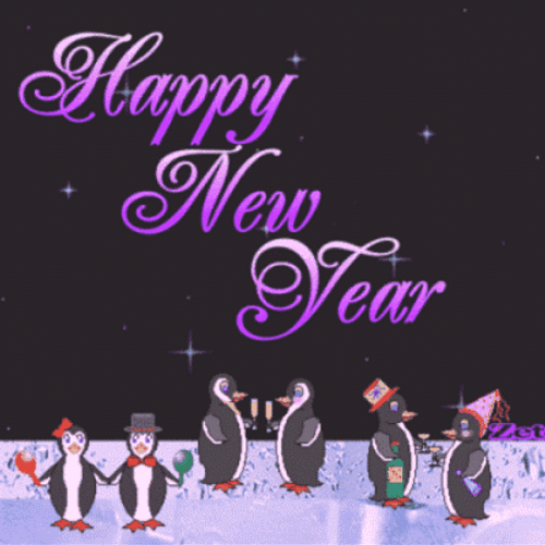 Happy New Years Penguin GIF