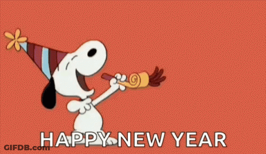 Happy New Years Snoopy GIF