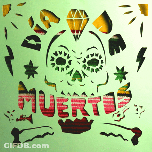 Happy November 1St Cloth With Skeleton Head GIF