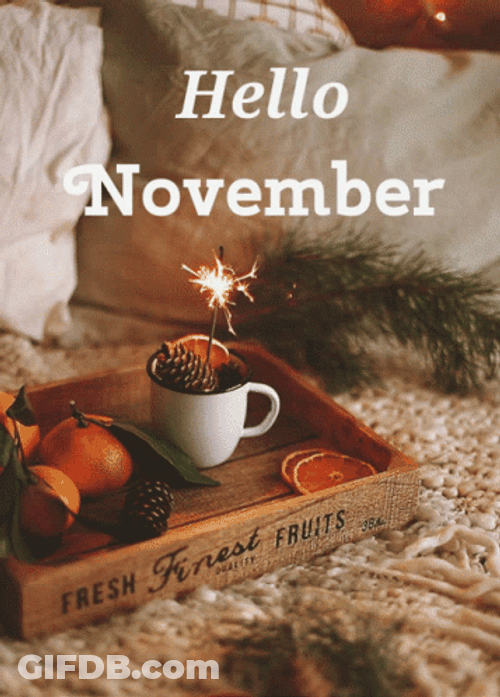 Happy November 1St Cup With Sparkling Stick GIF