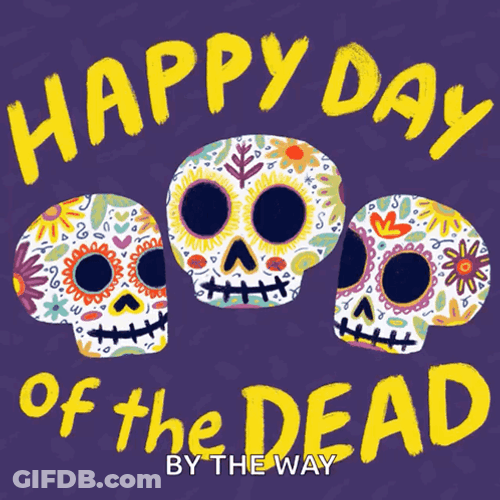 Happy November 1St Three Skeleton Heads GIF