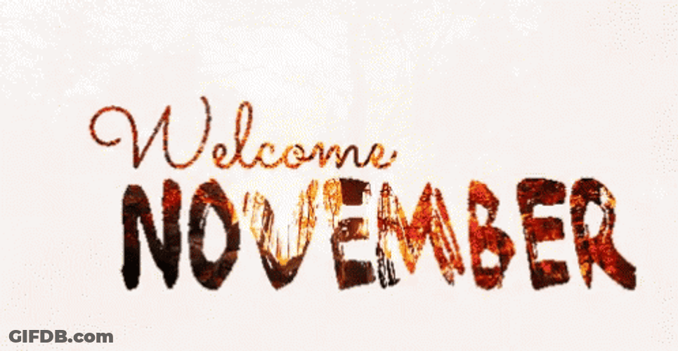 Happy November 1St Welcome Animated Words GIF