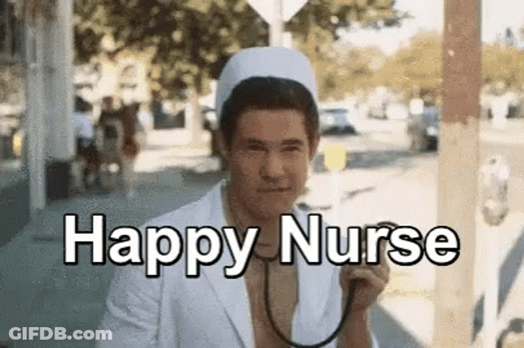 Happy Nurse Walking Man GIF