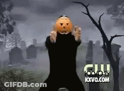 Happy October Poster With Pumpkins And Full Moon GIF