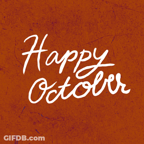 Happy October Red Background GIF