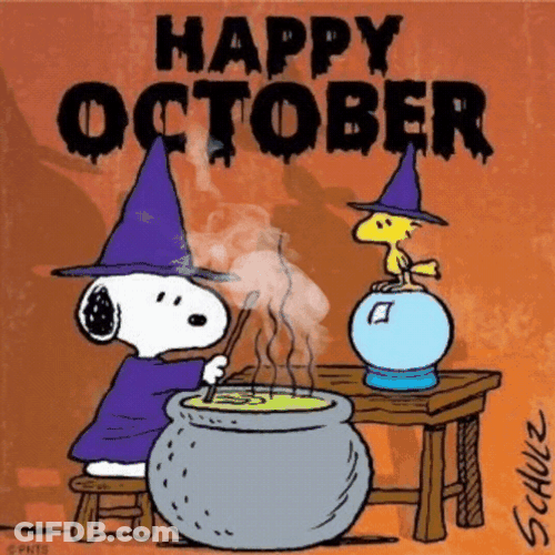 Happy October Snoopy Cooking Potion GIF