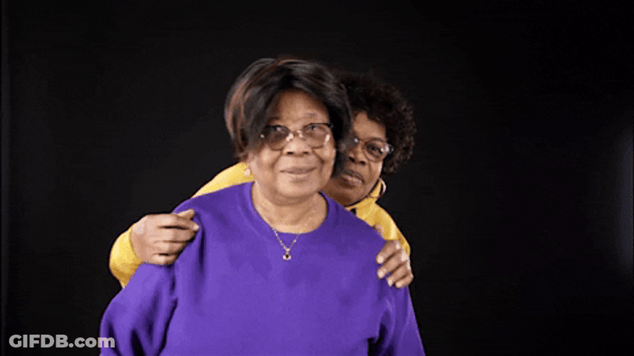 Happy Old Lady Pair Playful Dancing GIF